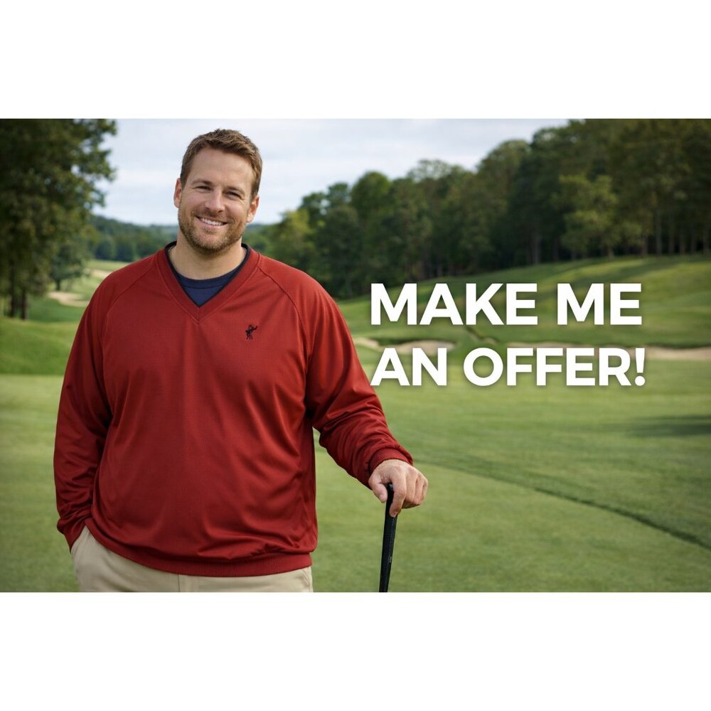 Ashworth Weather Systems Men’s XXL Golf Pullover Water Repellent Red